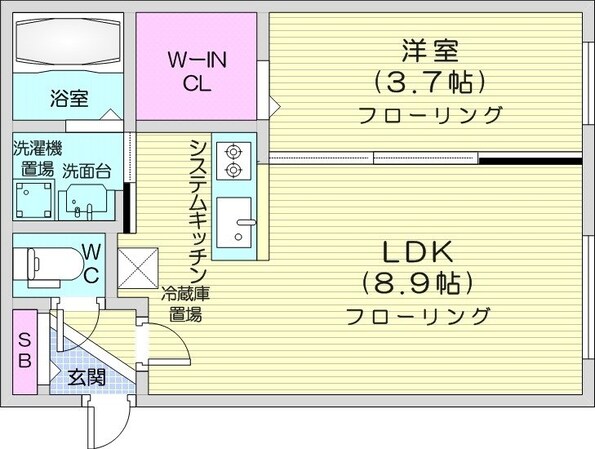 月寒中央駅 徒歩1分 4階の物件間取画像